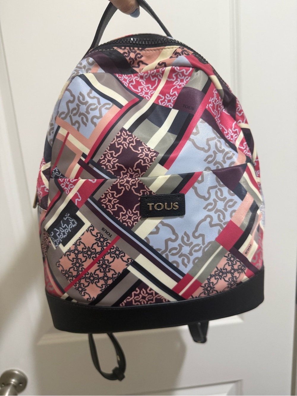 TOUS Multicolor Geometric Mini Backpack - Pink, Blue, Black